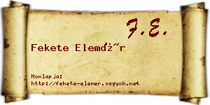 Fekete Elemér névjegykártya