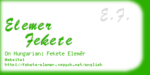 elemer fekete business card