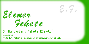 elemer fekete business card